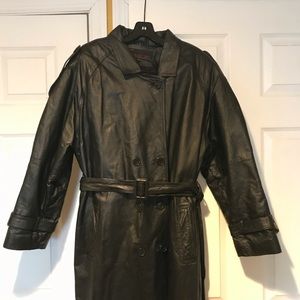Full Length Leather Trench Jacket